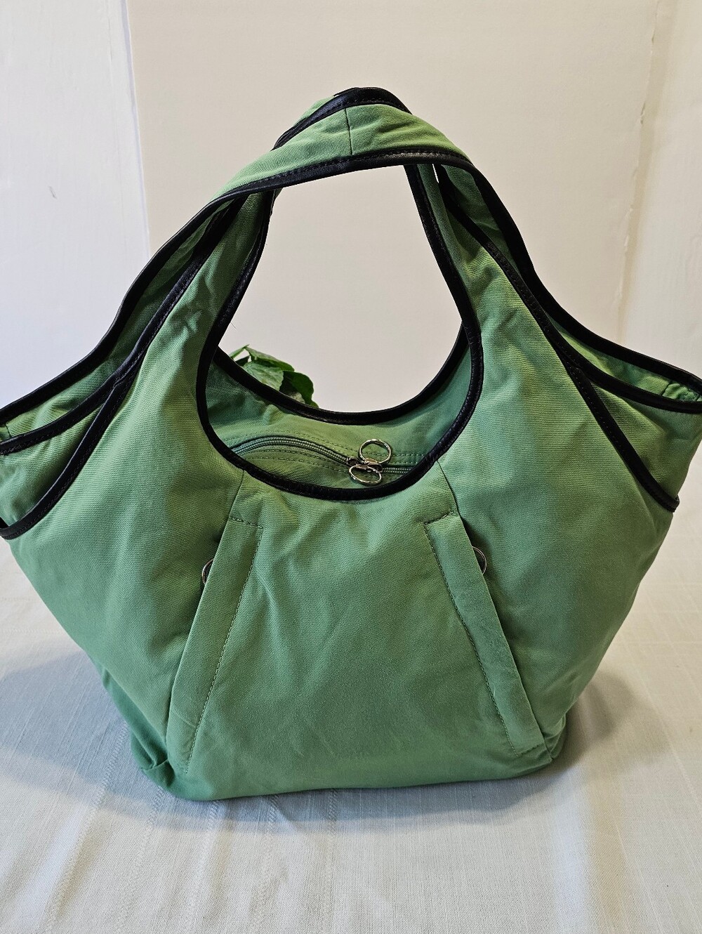 Jockey Green Multi Pocket Weekender Hobo Tote Bag